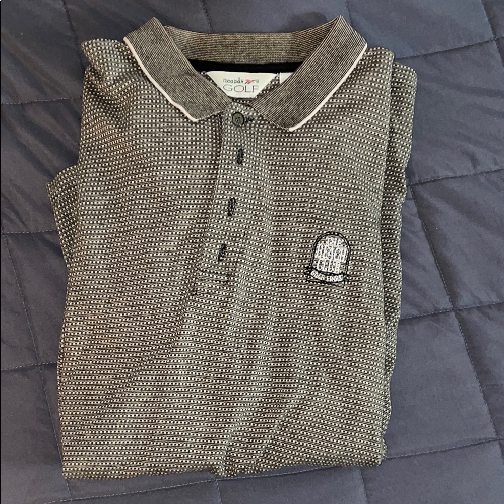 Vintage Reebok Golf Gray/White Textured Polo